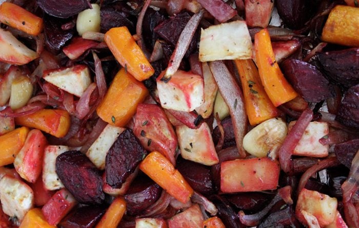 Thanksgiving side dish recipe for roasted root vegetables