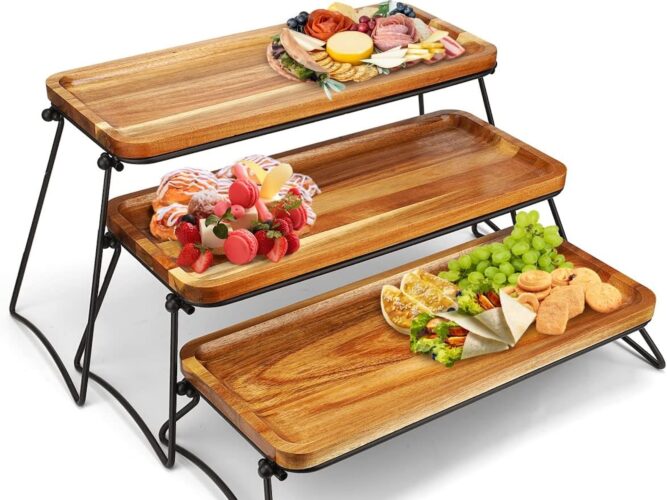 Three-tier serving tray
