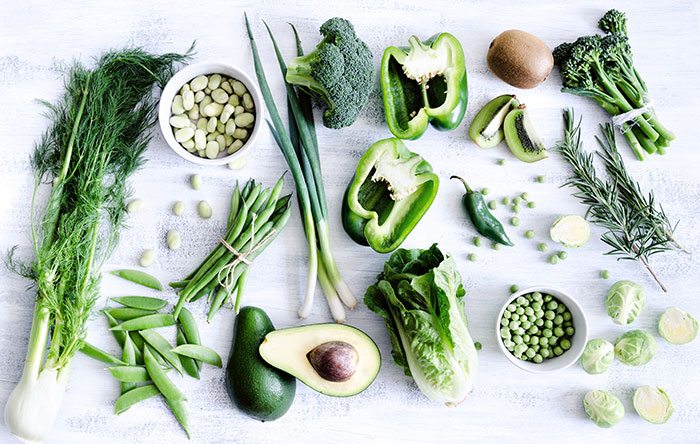 Fresh broccoli, peas, avocado and more fresh, unprocessed produce