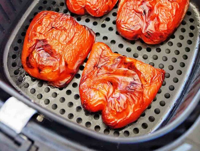 Air fryer roasted red peppers
