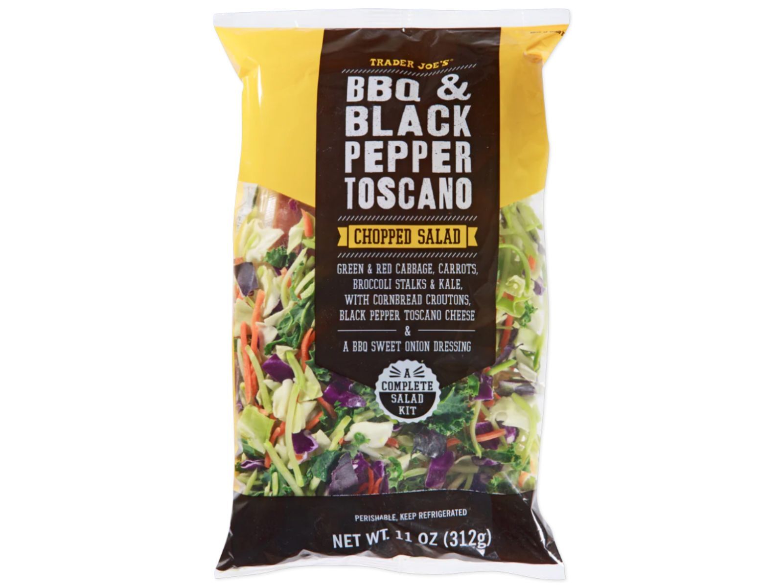 Trader Joe's salad kits: BBQ and Black Pepper Toscano salad kit