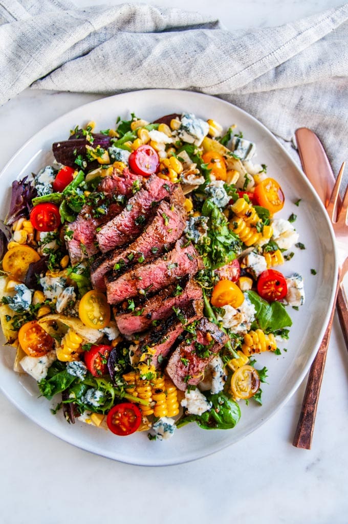 steak and corn salad