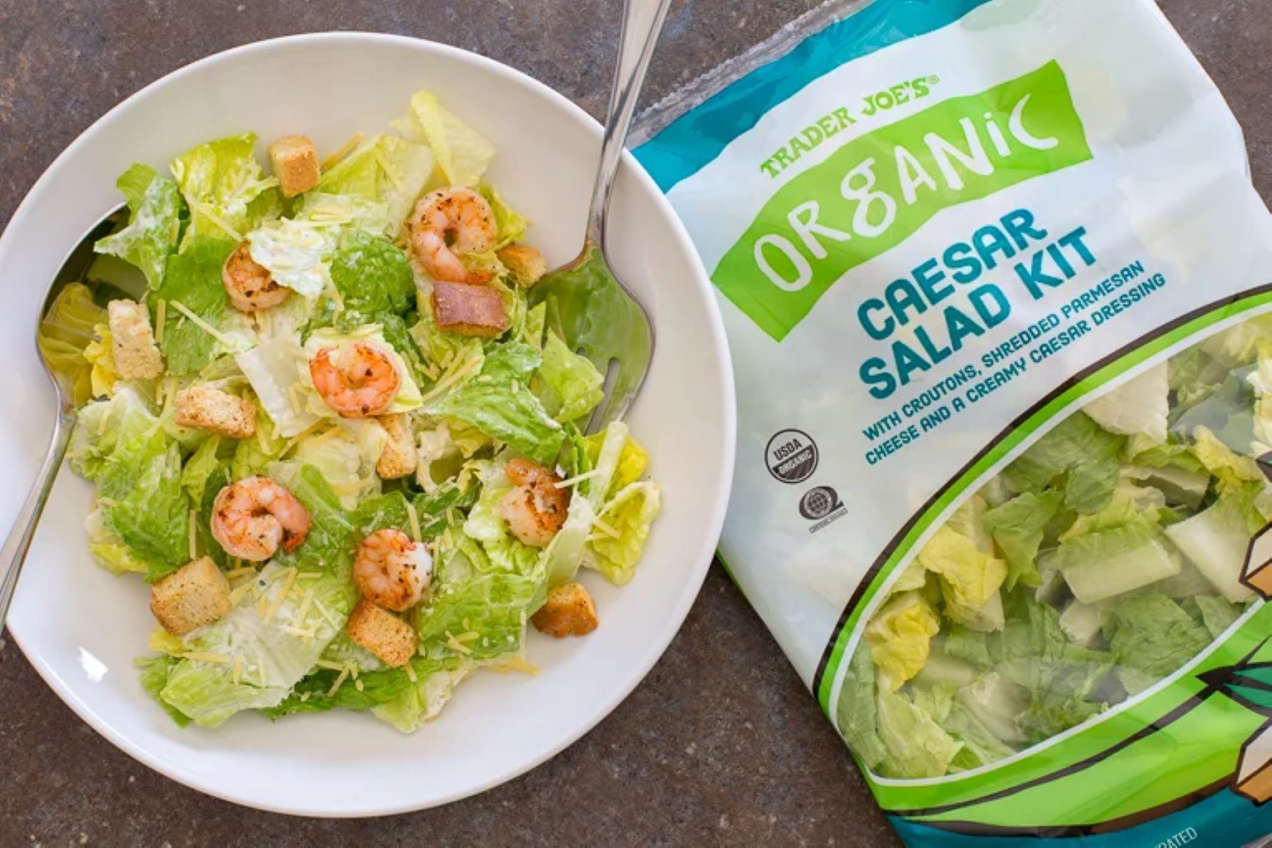 Trader Joe's salad kits: Organic Caesar salad kit