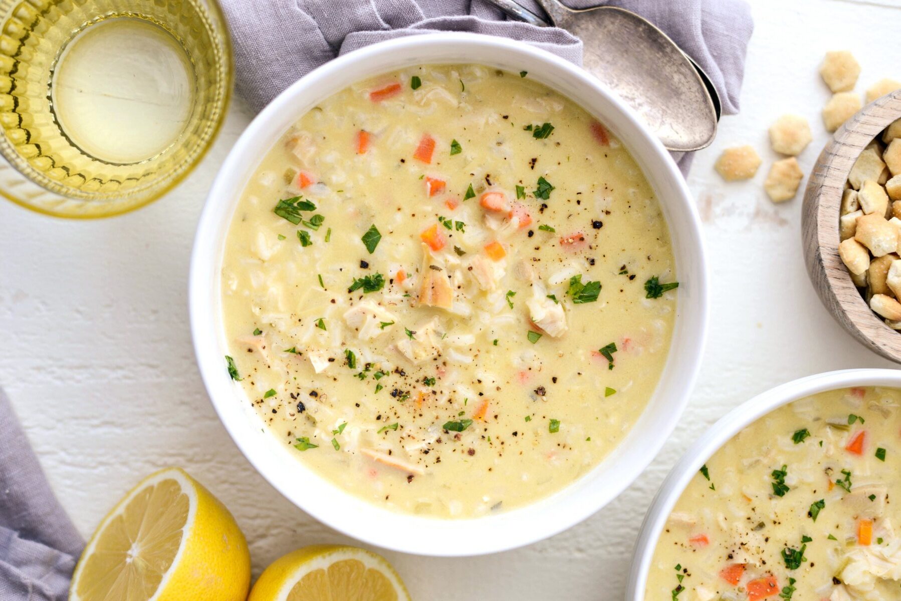 Creamy Chicken, Lemon, and Rice Soup