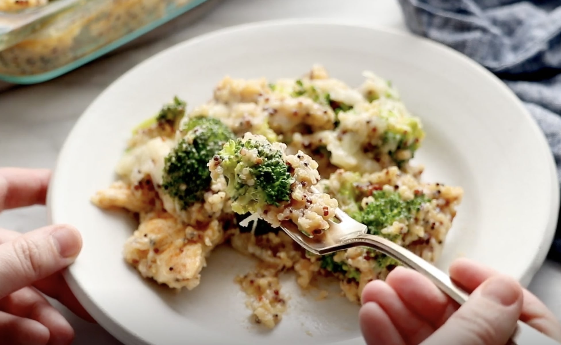 Creamy Chicken Quinoa Broccoli Casserole