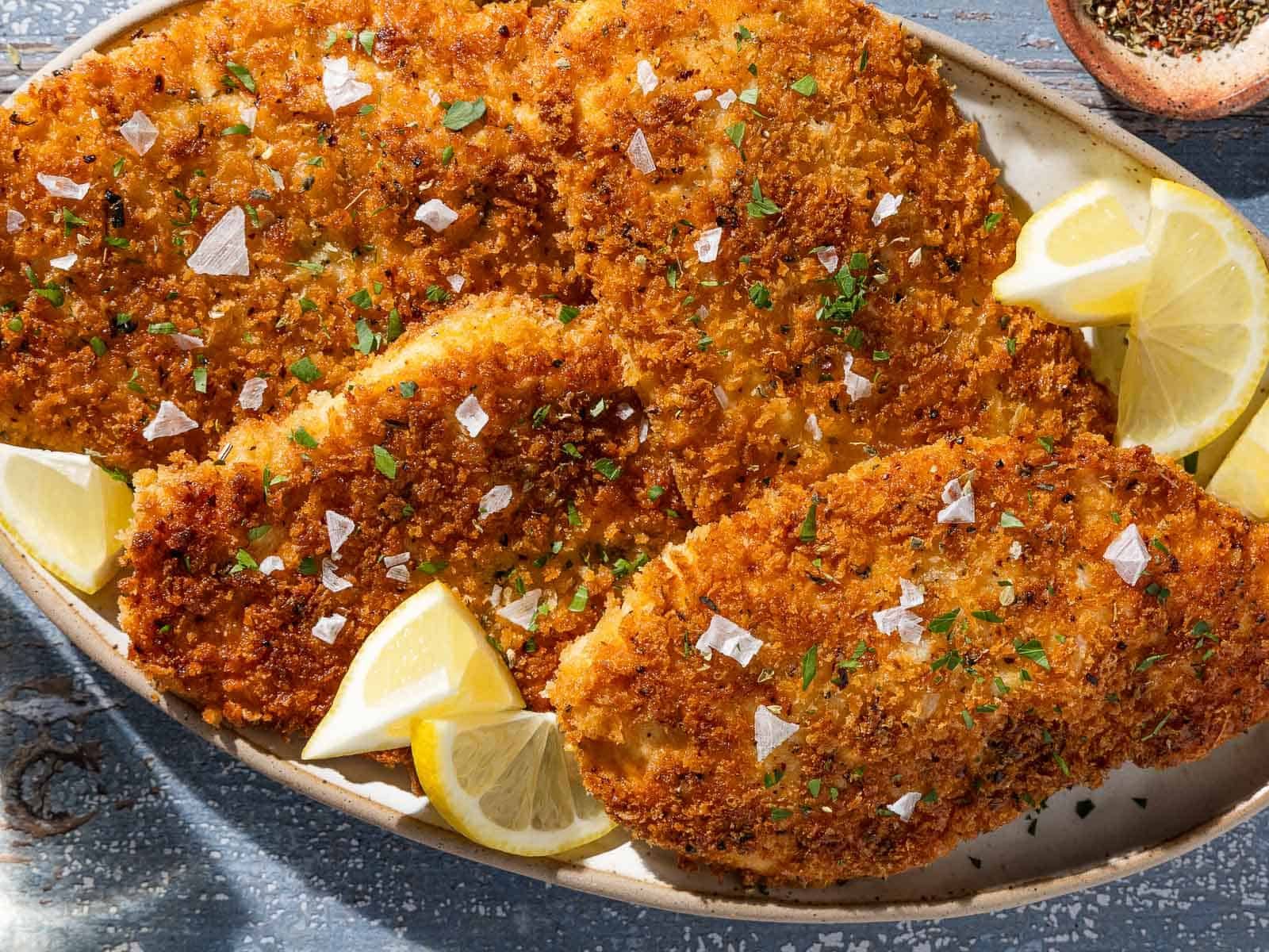 Crispy Chicken Cutlets, Courtesy of The Mediterranean Dish