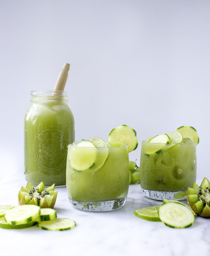 Cucumber mint fruit cooler mocktail