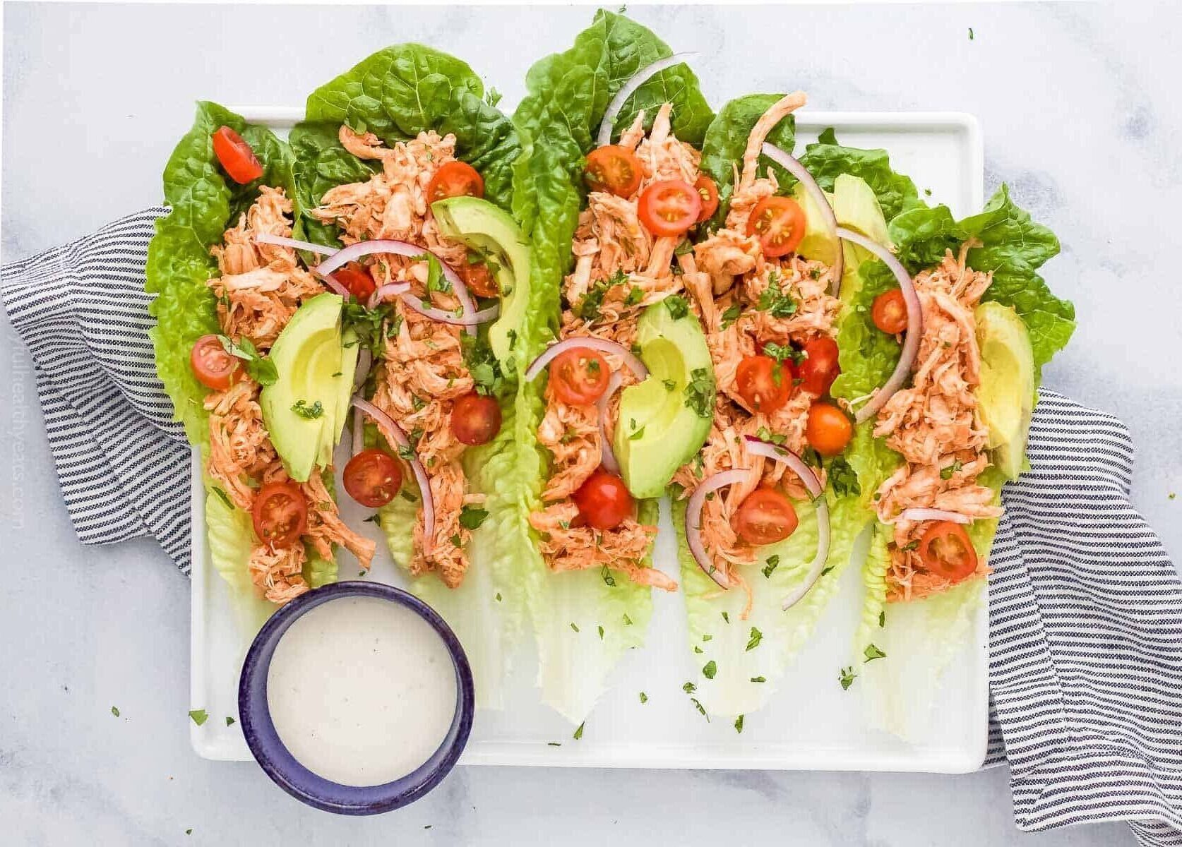Leftover Rotisserie Chicken Recipes: Low-Carb Buffalo Chicken Lettuce Wraps