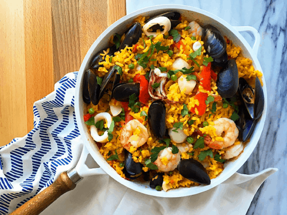 Seafood Paella in a Skillet