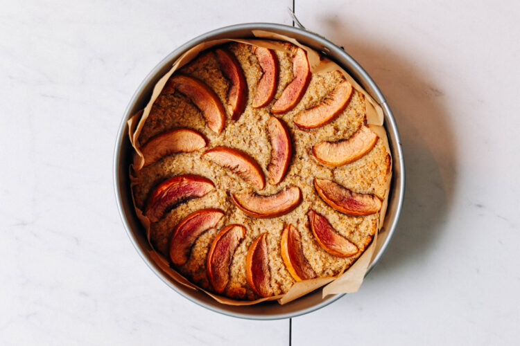Fluffy Millet Breakfast Cake With Stone Fruit