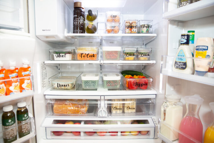organized inside of fridge