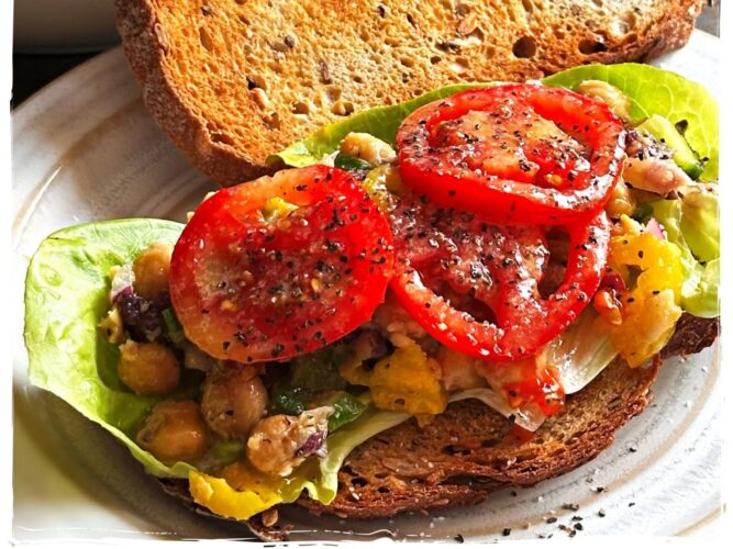 Greek salad sandwich