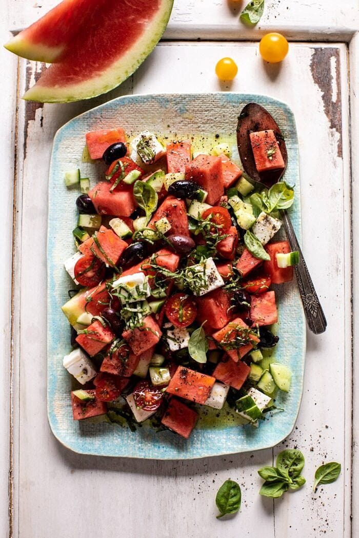 Greek watermelon feta salad