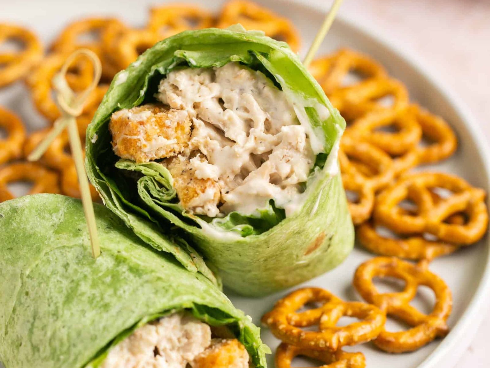 High-Protein Lunch Ideas, Chicken Caesar Wrap, Courtesy of Lauren Fit Foodie