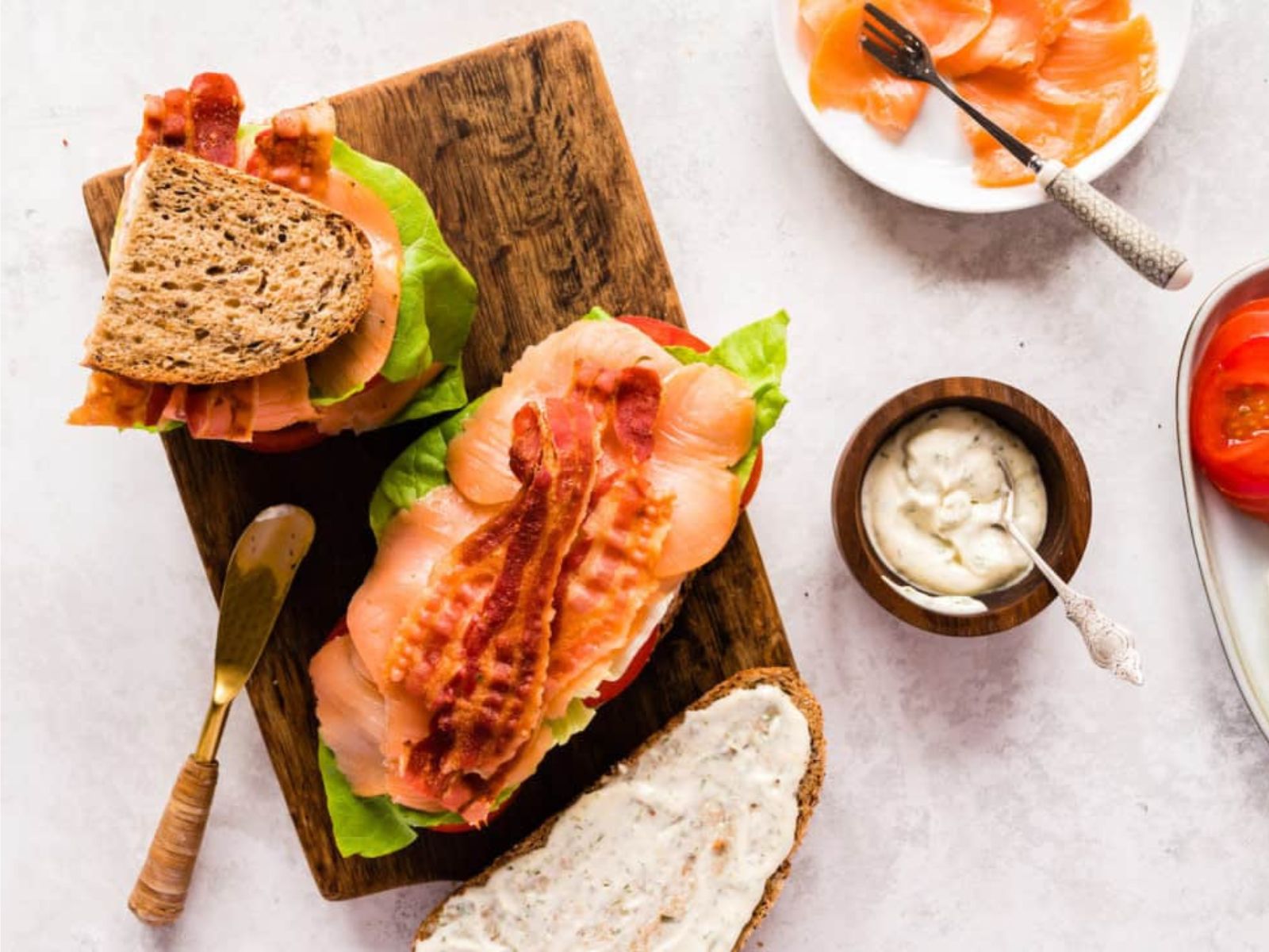 High-Protein Lunch Ideas, Smoked Salmon BLT, Courtesy of Foxes Love Lemons
