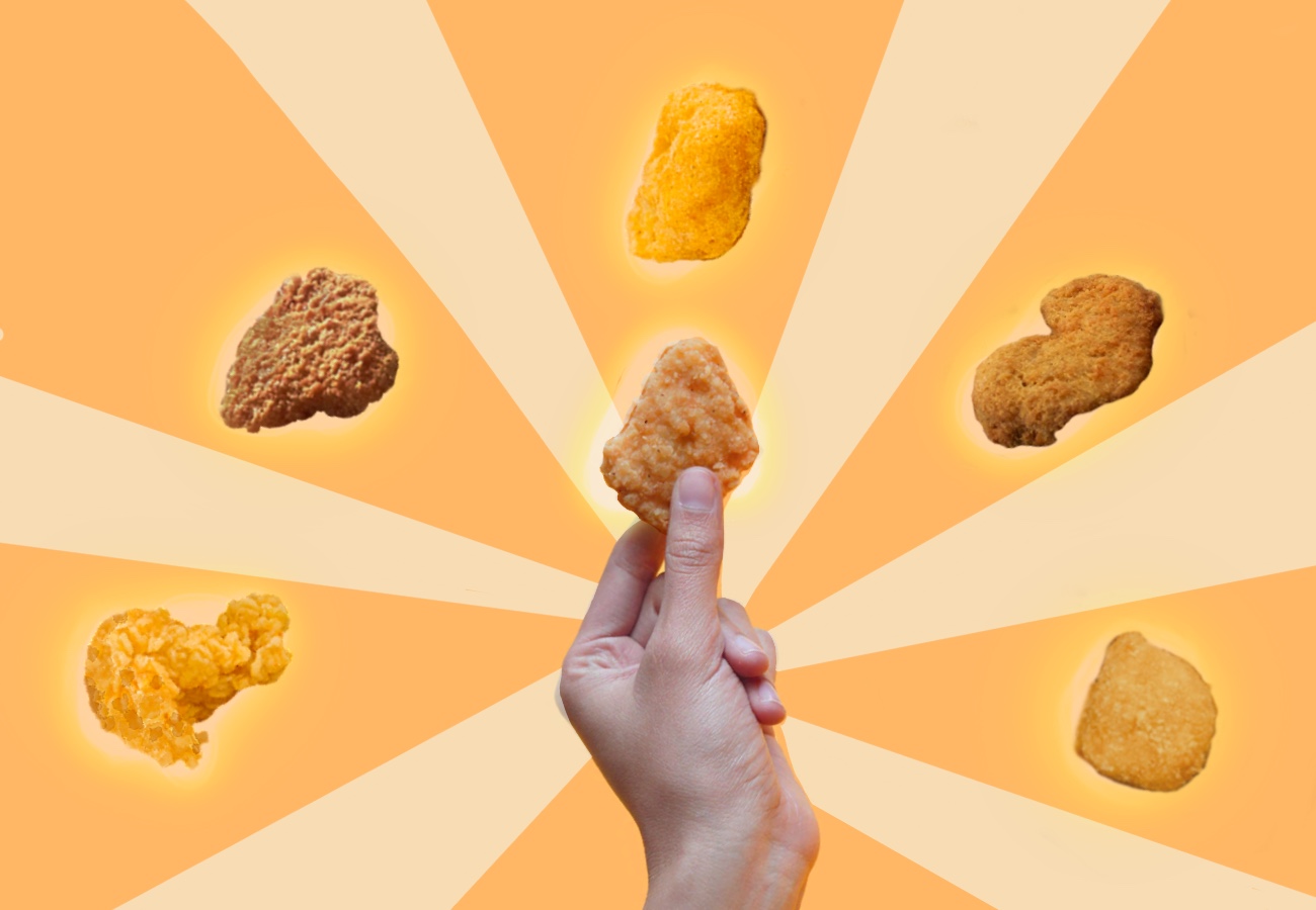 a variety of chicken nuggets