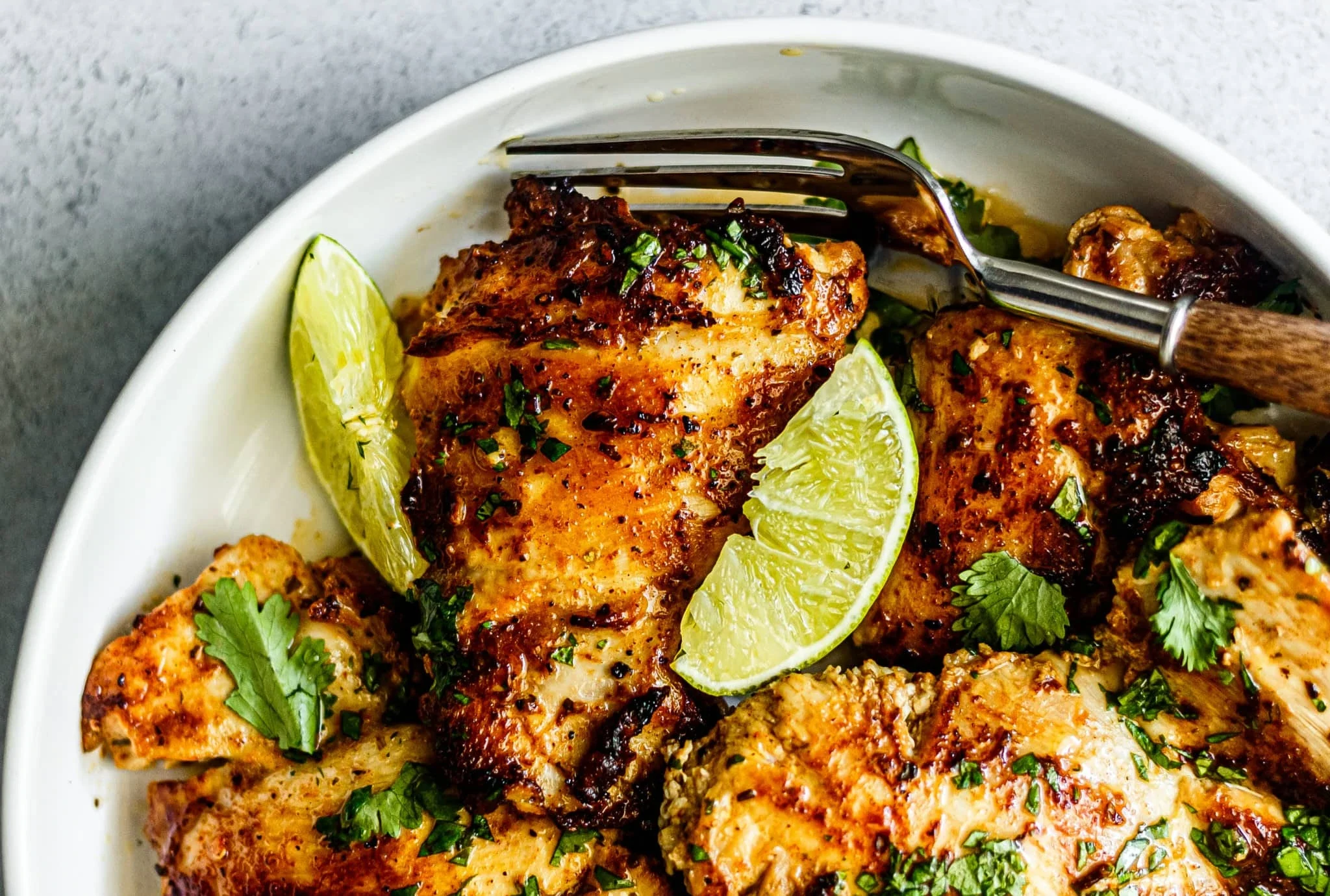 Cilantro-lime chicken thighs