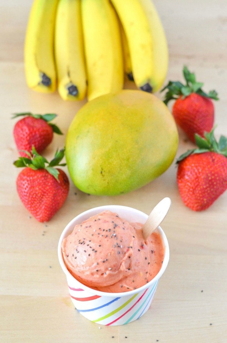 mango strawberry banana nice cream