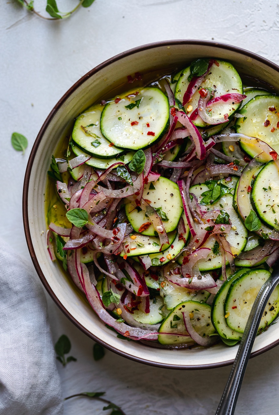 zucchini and red onions