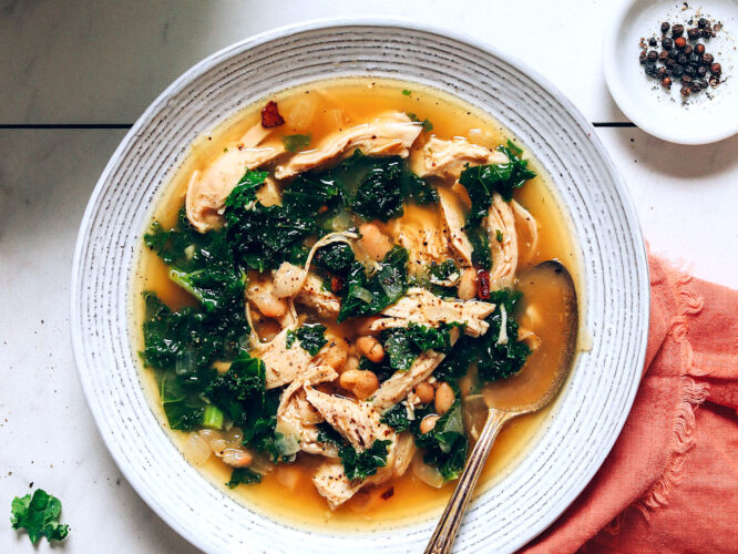 Chicken Soup with White Beans and Kale