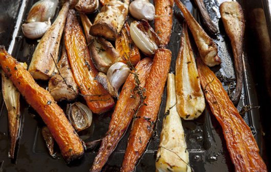 Roasted Carrots and Parsnips with Garlic, Citrus, and Sage