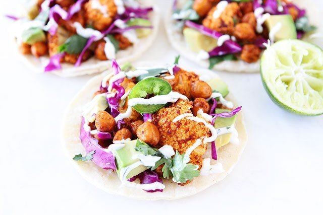 cauliflower and chickpea tacos