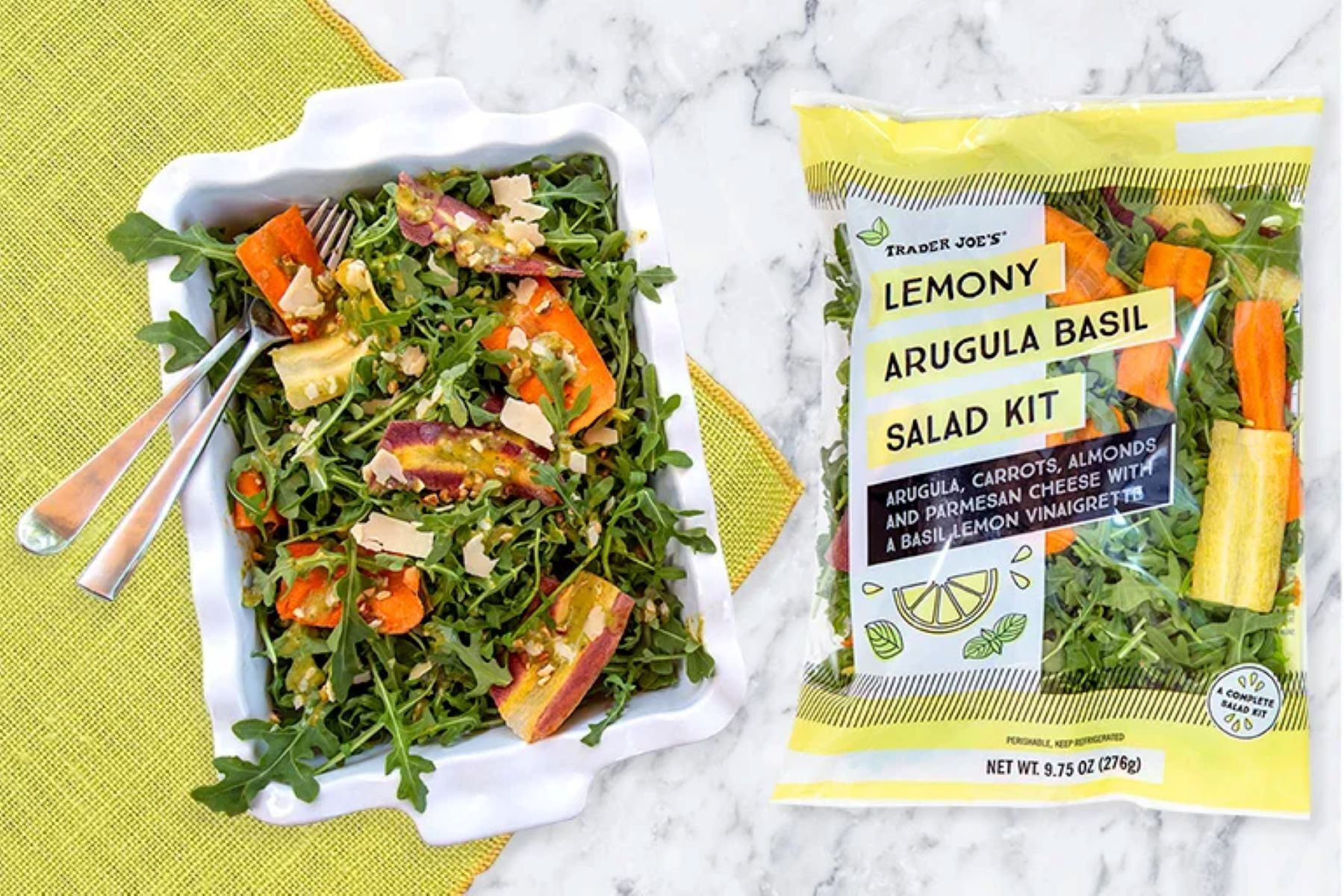 trader joes salad: Lemony Arugula Basil Salad Kit