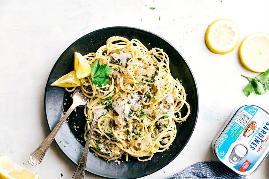 Healthy Lemon Sardine Pasta