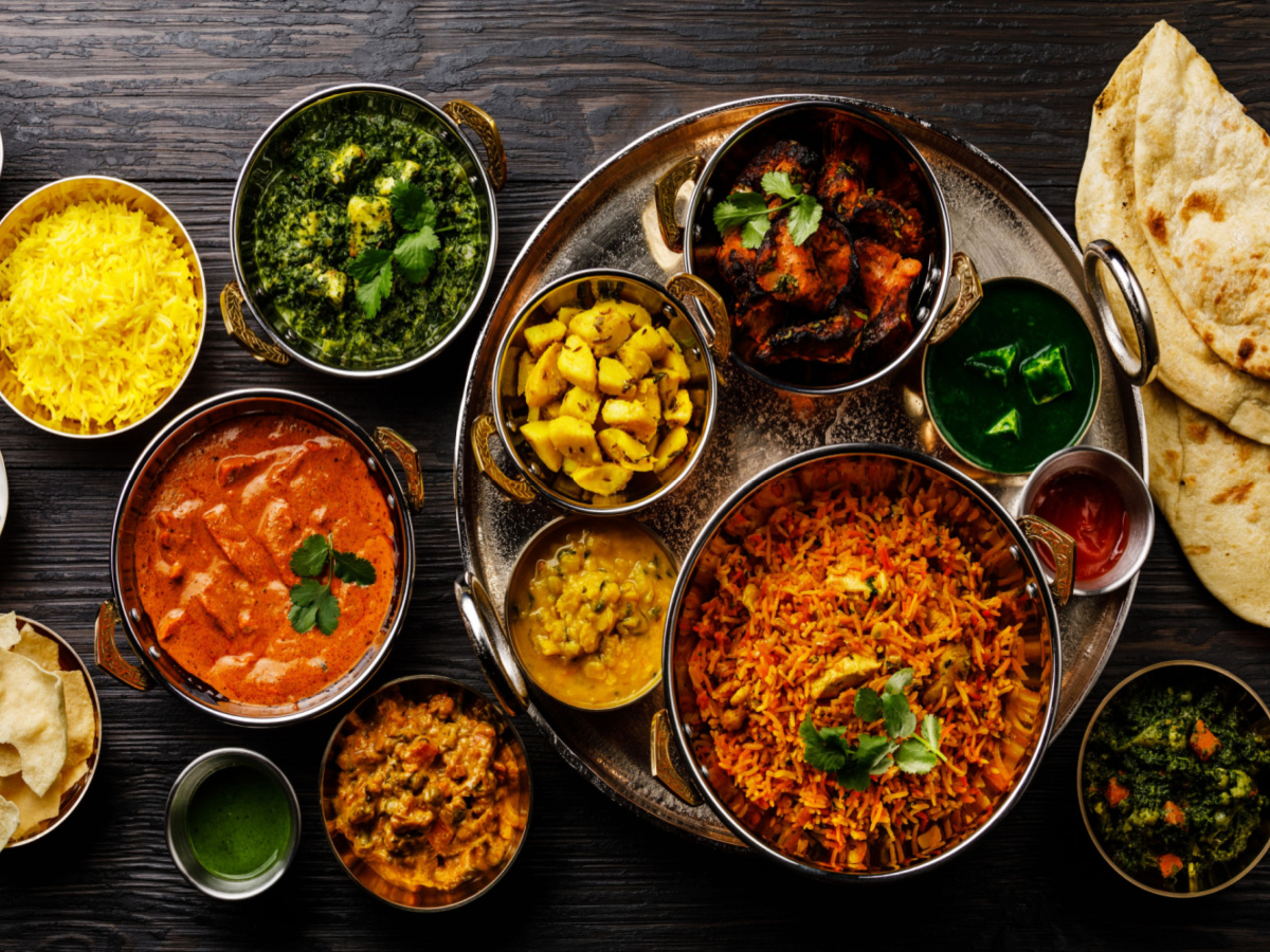 Indian food spread on the table — a delicious feast