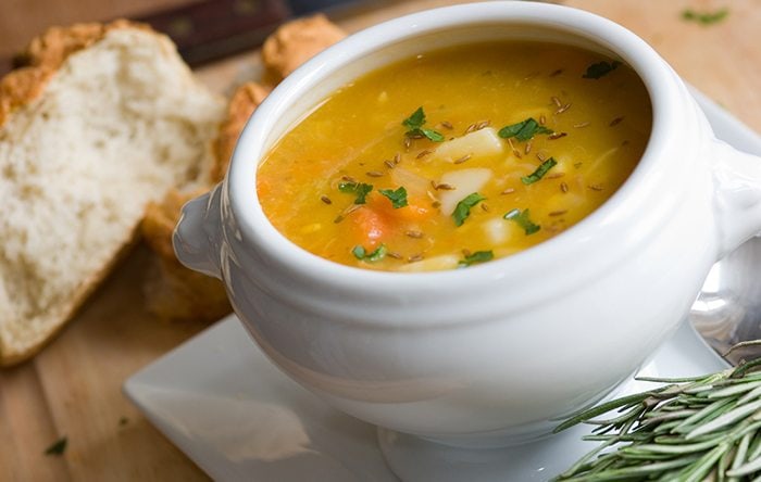 Simple Soup with Carrots, Parsnips, and Scallions
