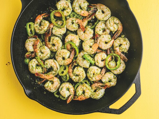 Sizzling Shrimp and Peppers with Cilantro