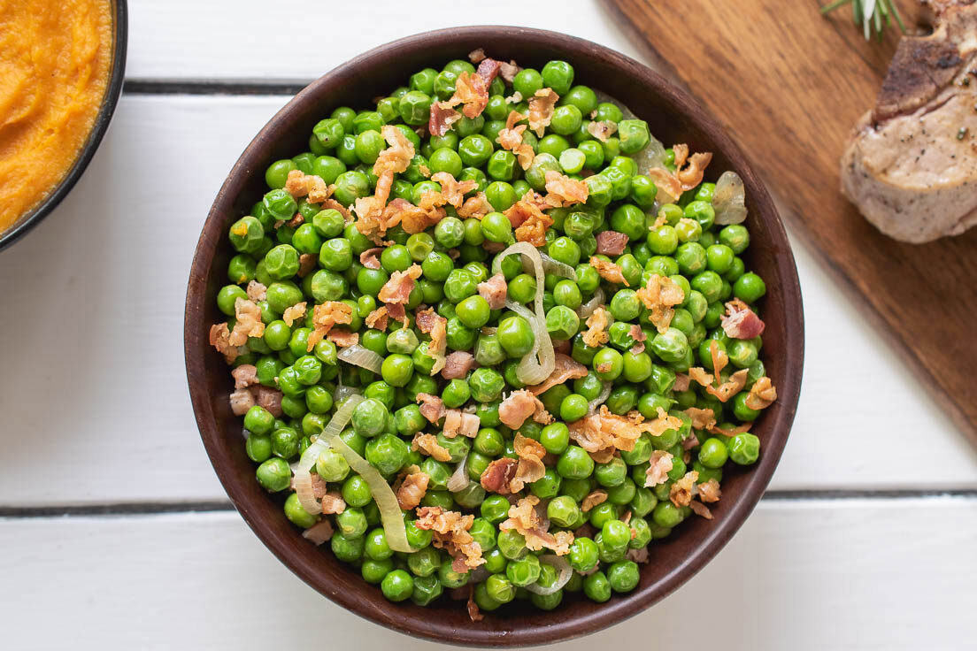Spring Peas with Pancetta and Shallots