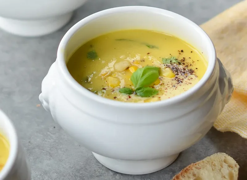Summer Corn Soup With Fresh Herbs
