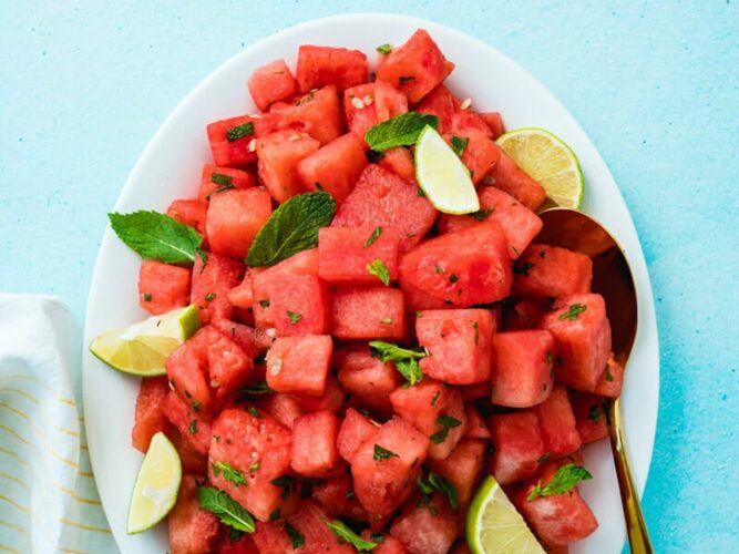 Watermelon mint salad