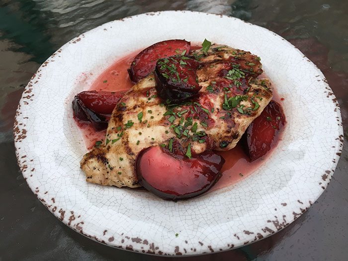 Grilled Chicken with Ruby Plum Compote