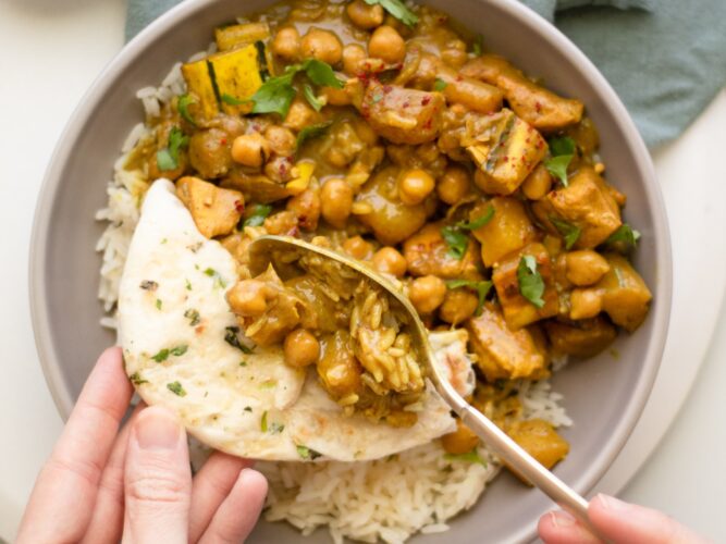 Chicken and delicate squash curry