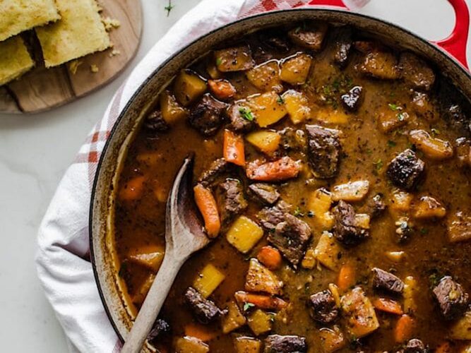 Beef and root vegetable stew