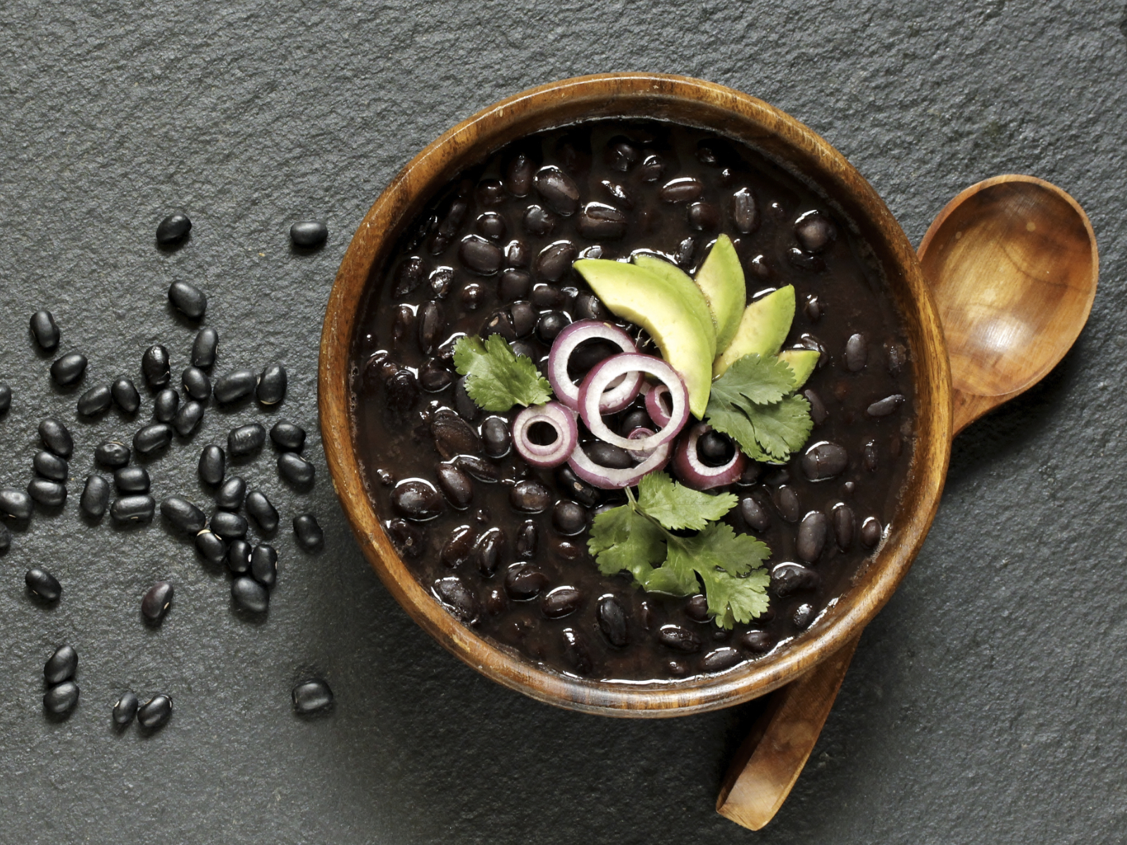 
					black beans in a bowl
				