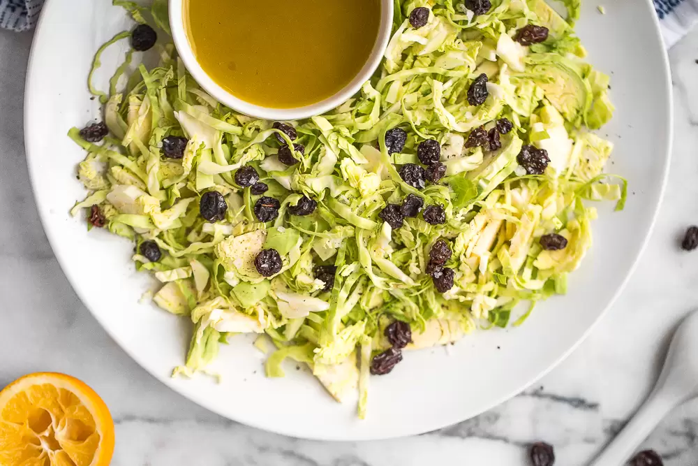 Brussels Sprouts Salad with Warm Anchovy Vinaigrette