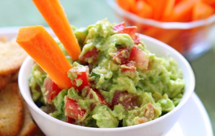 Guacamole with carrots