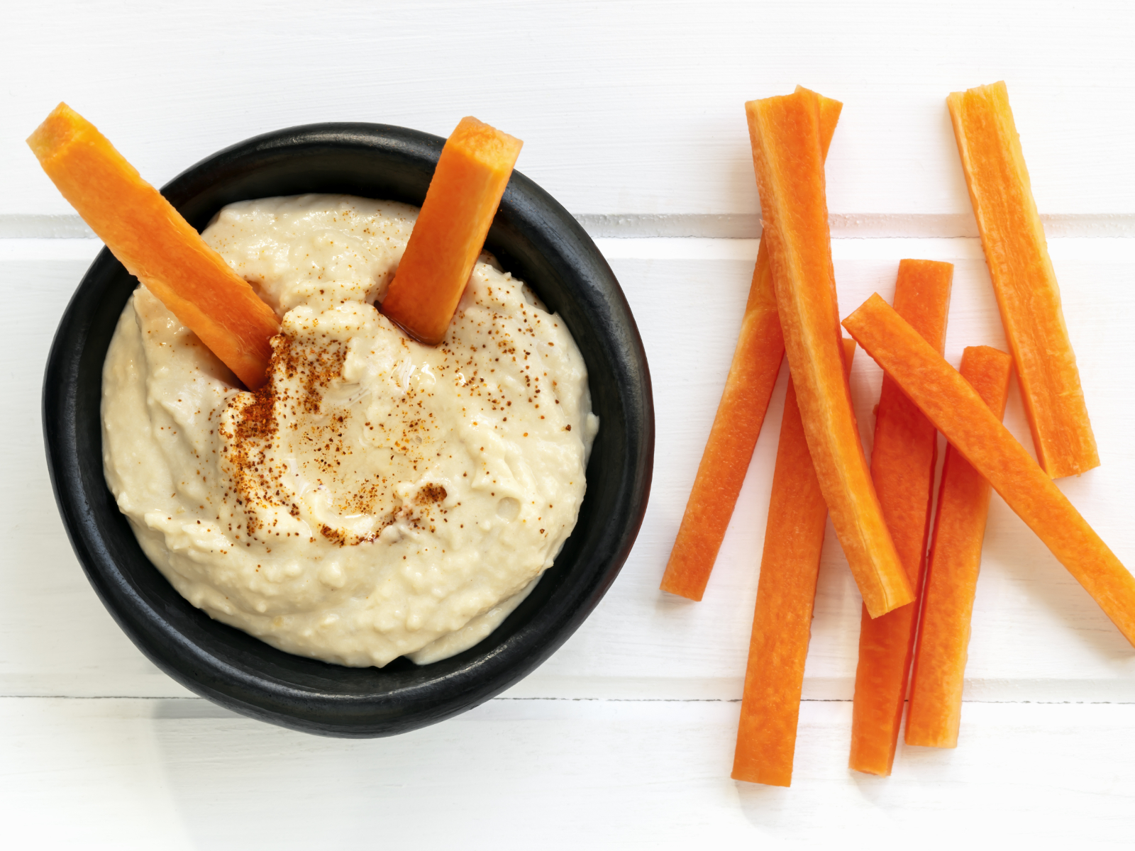carrots and hummus for a snack