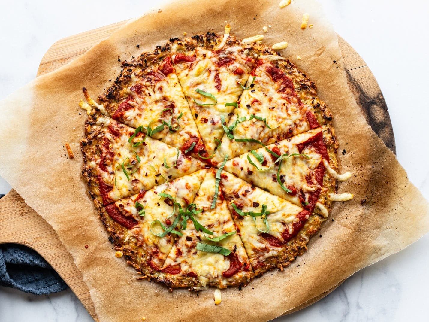 Healthy Pizza With A Cauliflower Crust