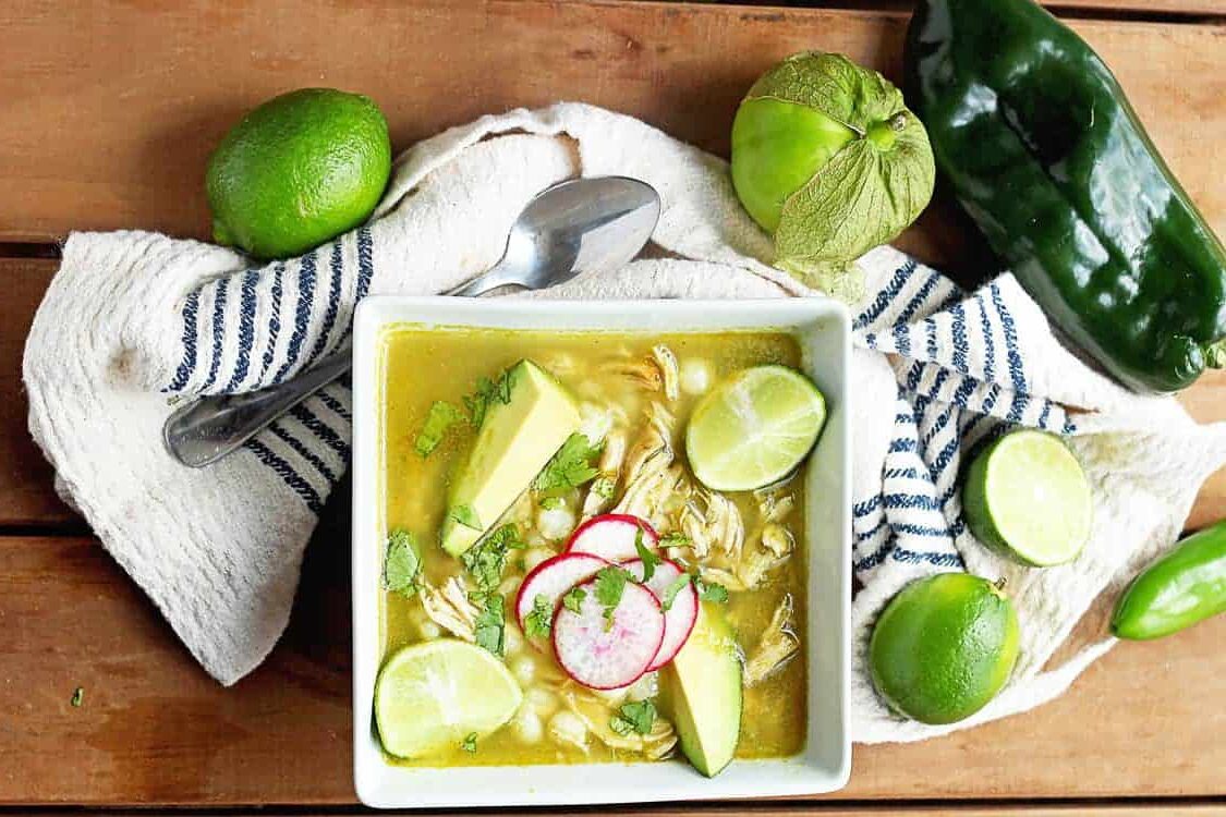 Pozole Verde (Mexican Spicy Chicken Soup)