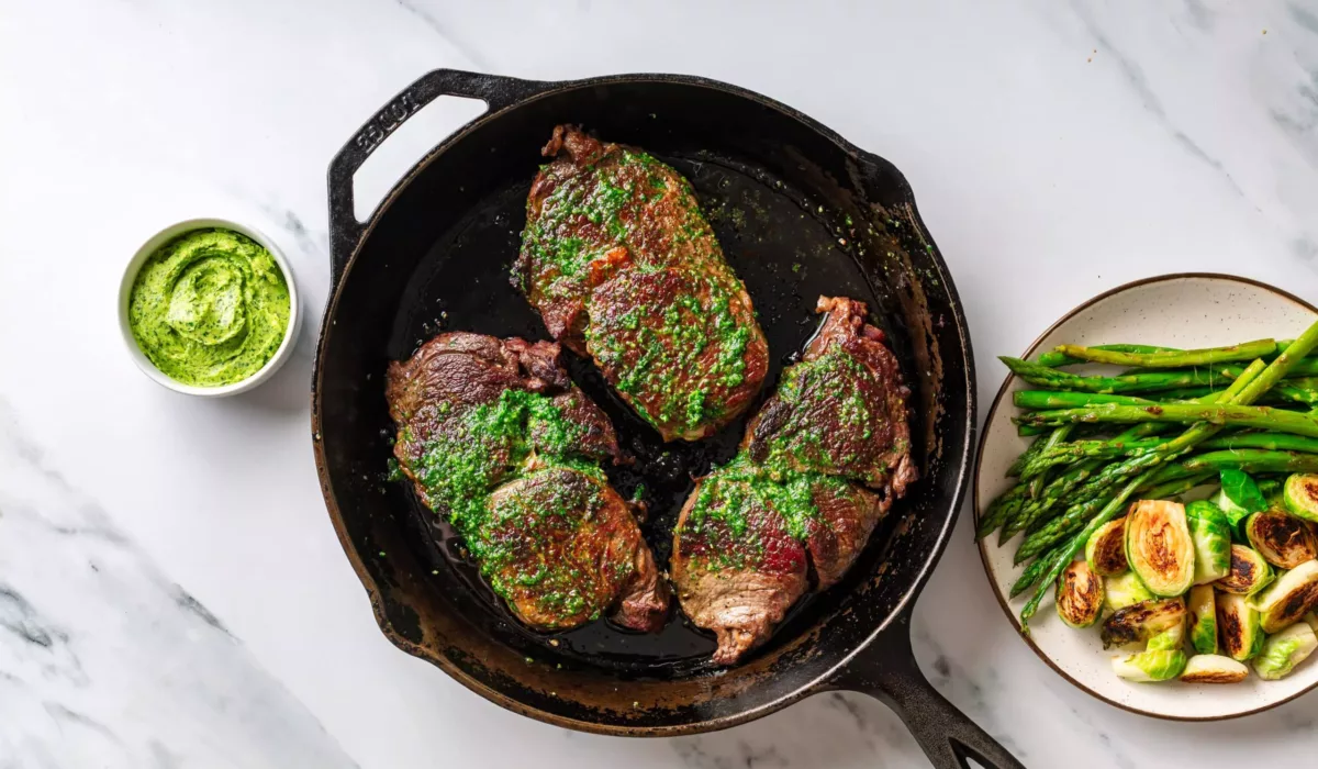 Rib-Eye Steak with Garlic-Chive Butter | Clean Plates