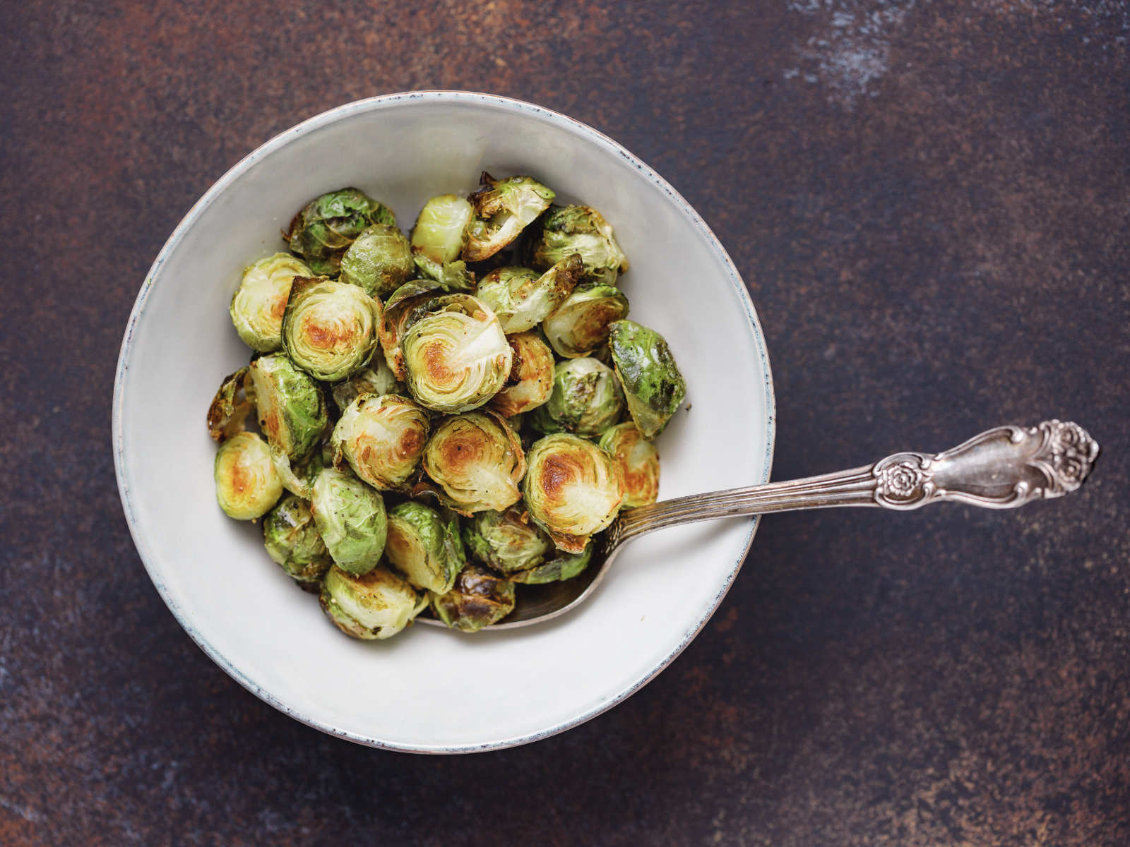 crispy brussels sprouts in a bowl