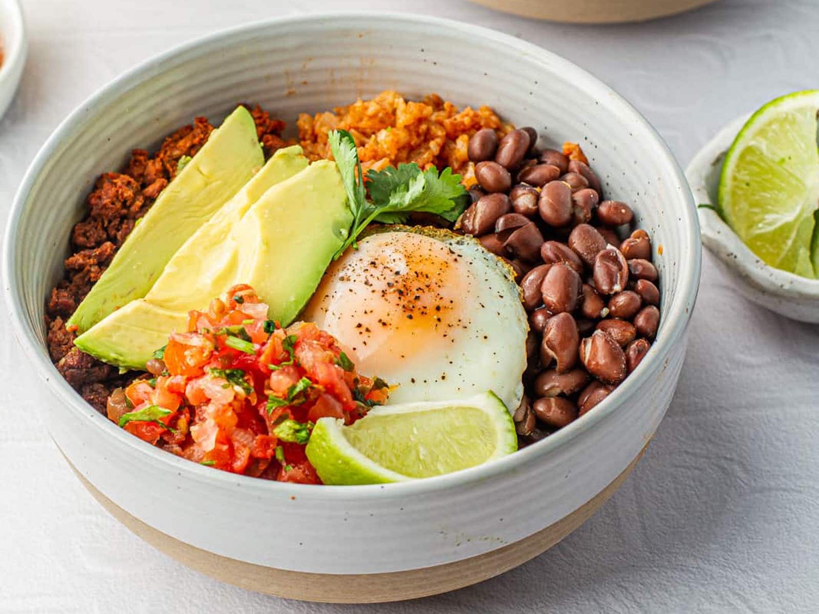 healthy breakfast burrito recipes: soyrizo bowl recipe 