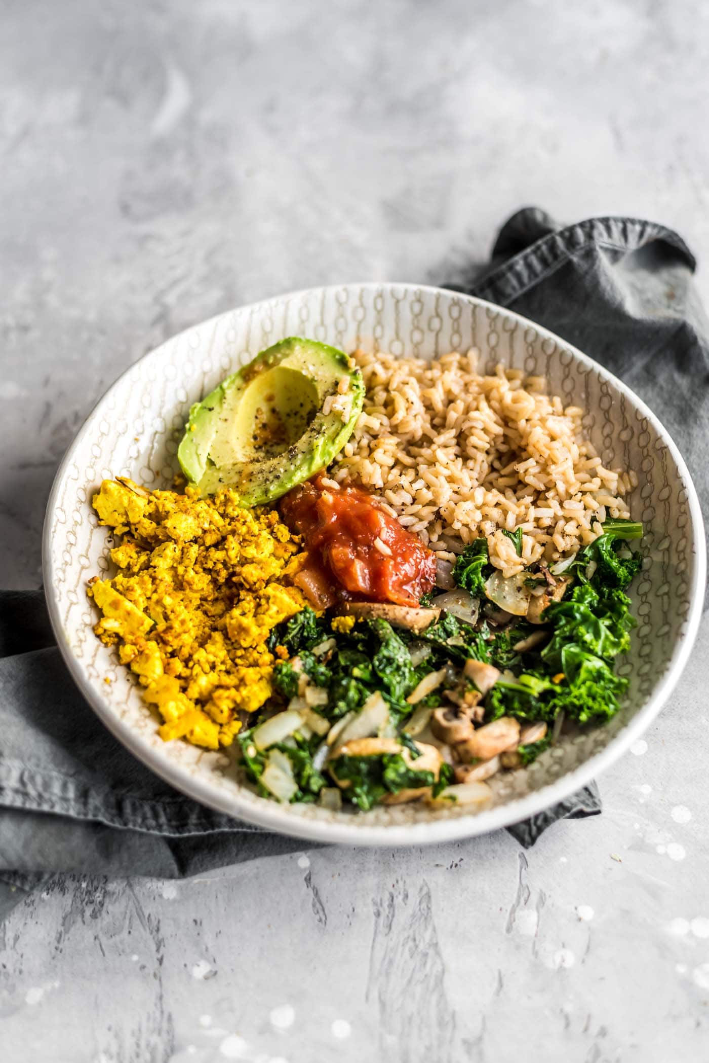 savory vegan rice bowl