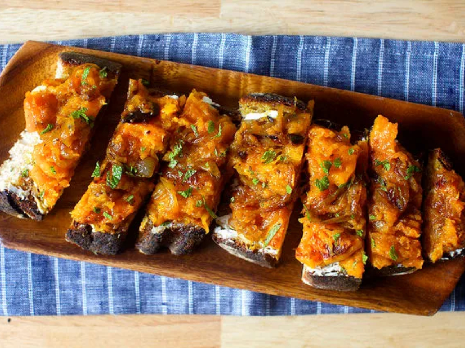 Squash Toasts with Ricotta and Cider Vinegar
