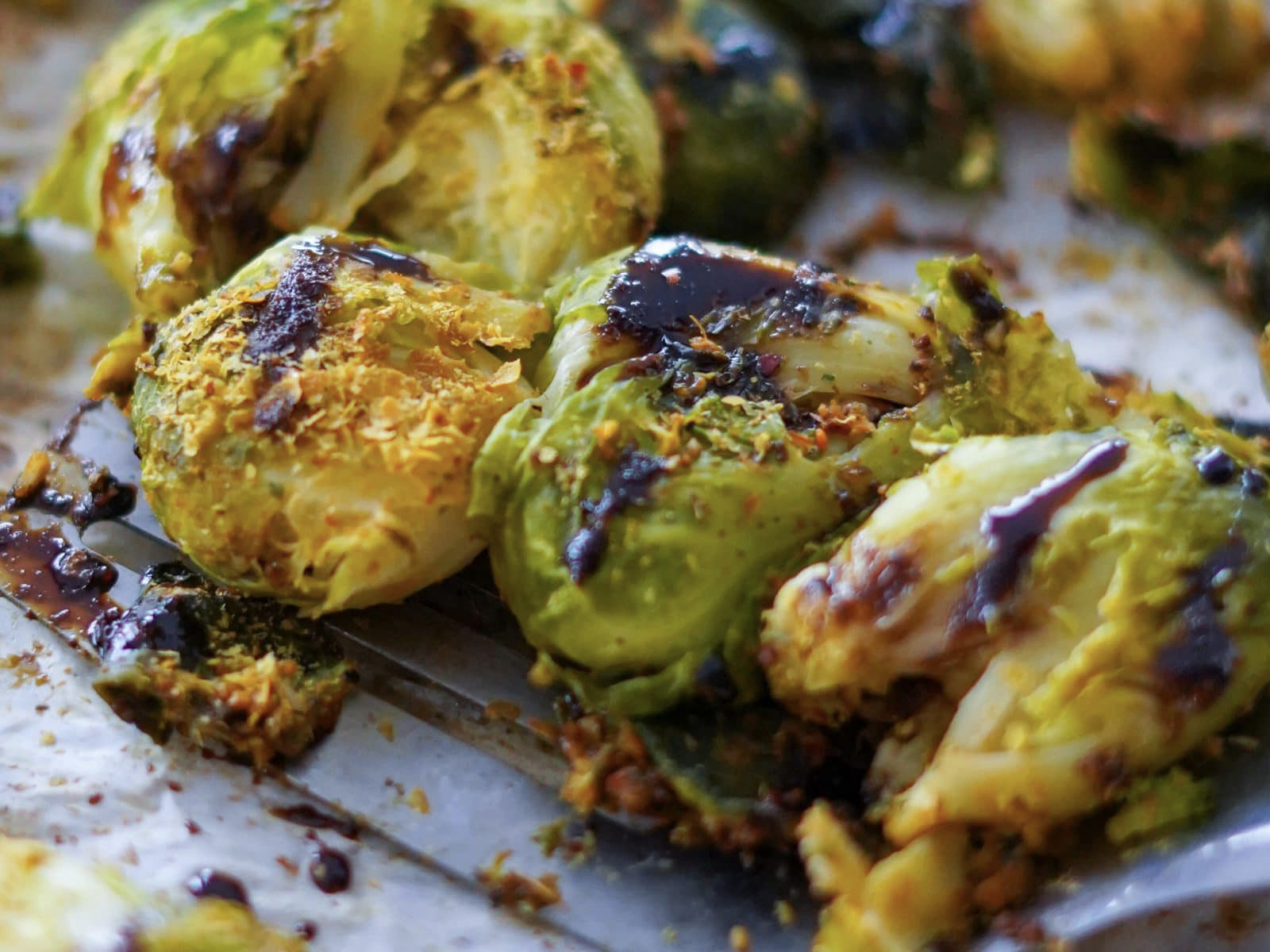 Spicy Smashed Brussels Sprouts