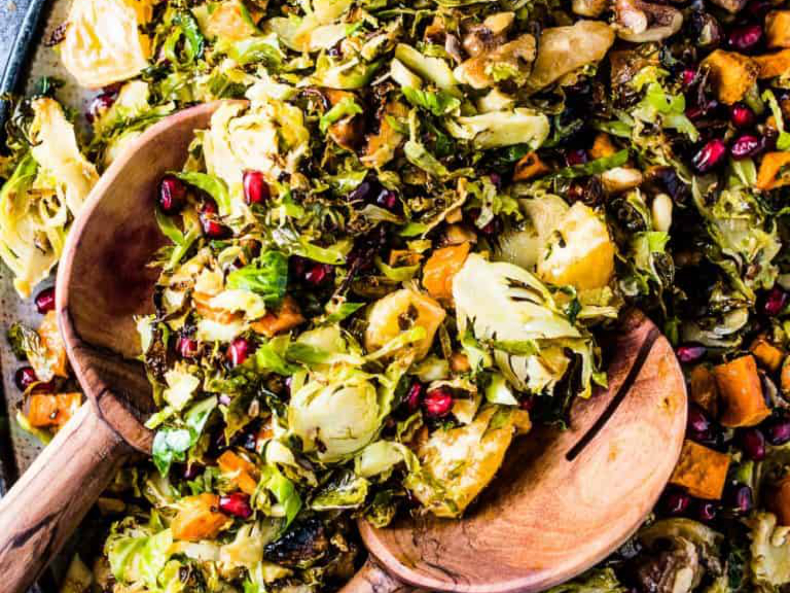 Roasted Shaved Brussels Sprout Salad